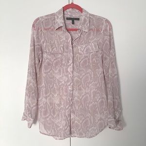 Pastel lavender snake print sheer blouse